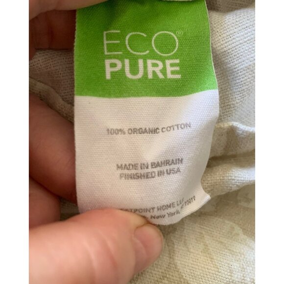 Martex Eco Pure Organic Cotton Beige White Pair Standard Pillowcase Floral (2) - Picture 3 of 6